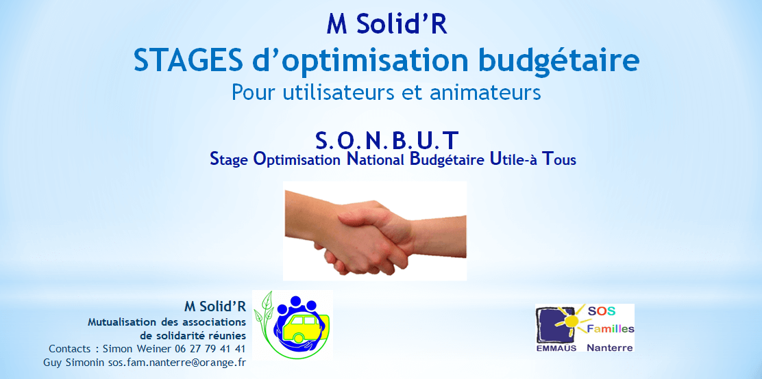 stages optimisation budget | Sos Familles Emmaus Nanterre