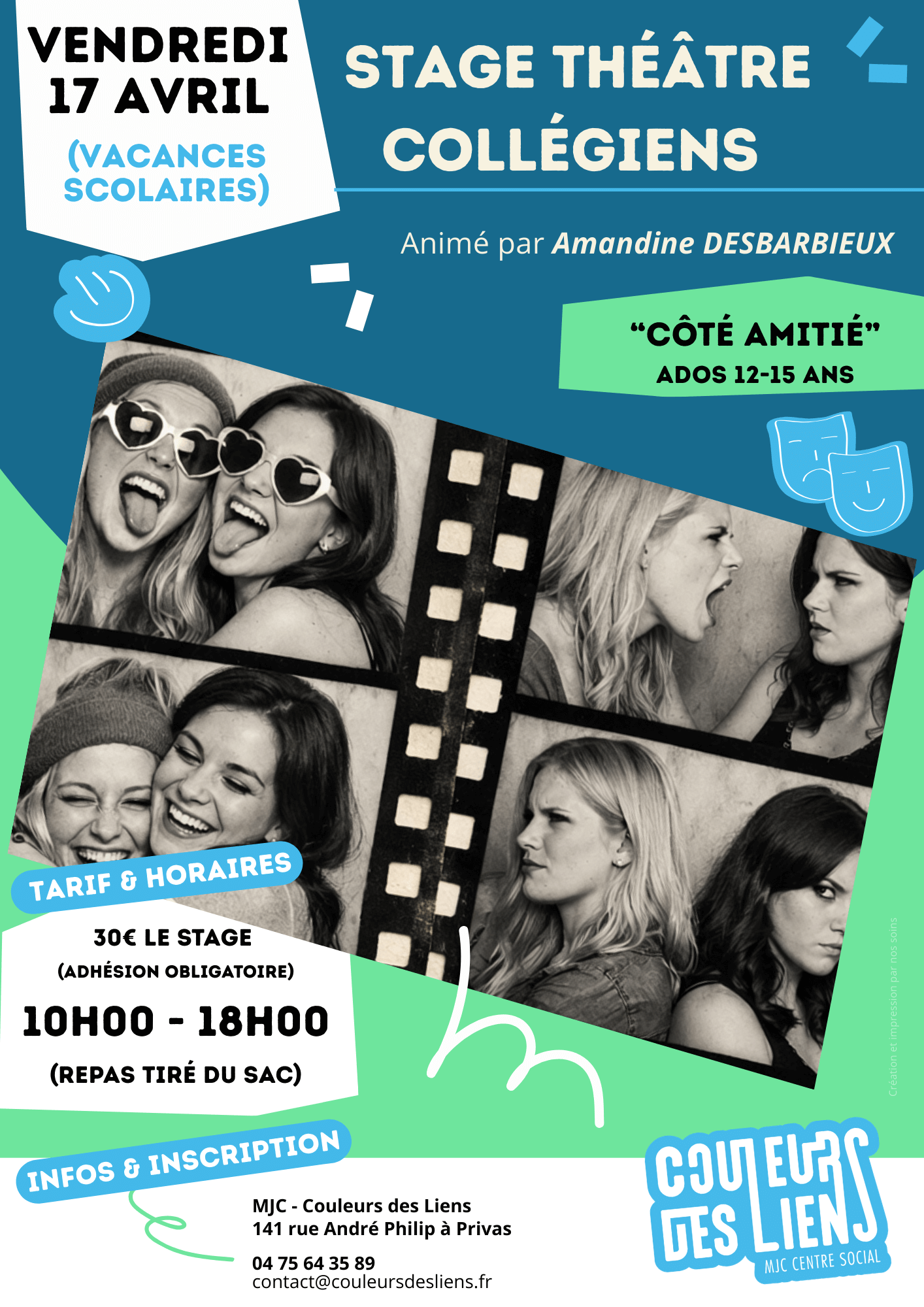 Stage de théâtre ados : "Côté amitié" | Couleurs des Liens