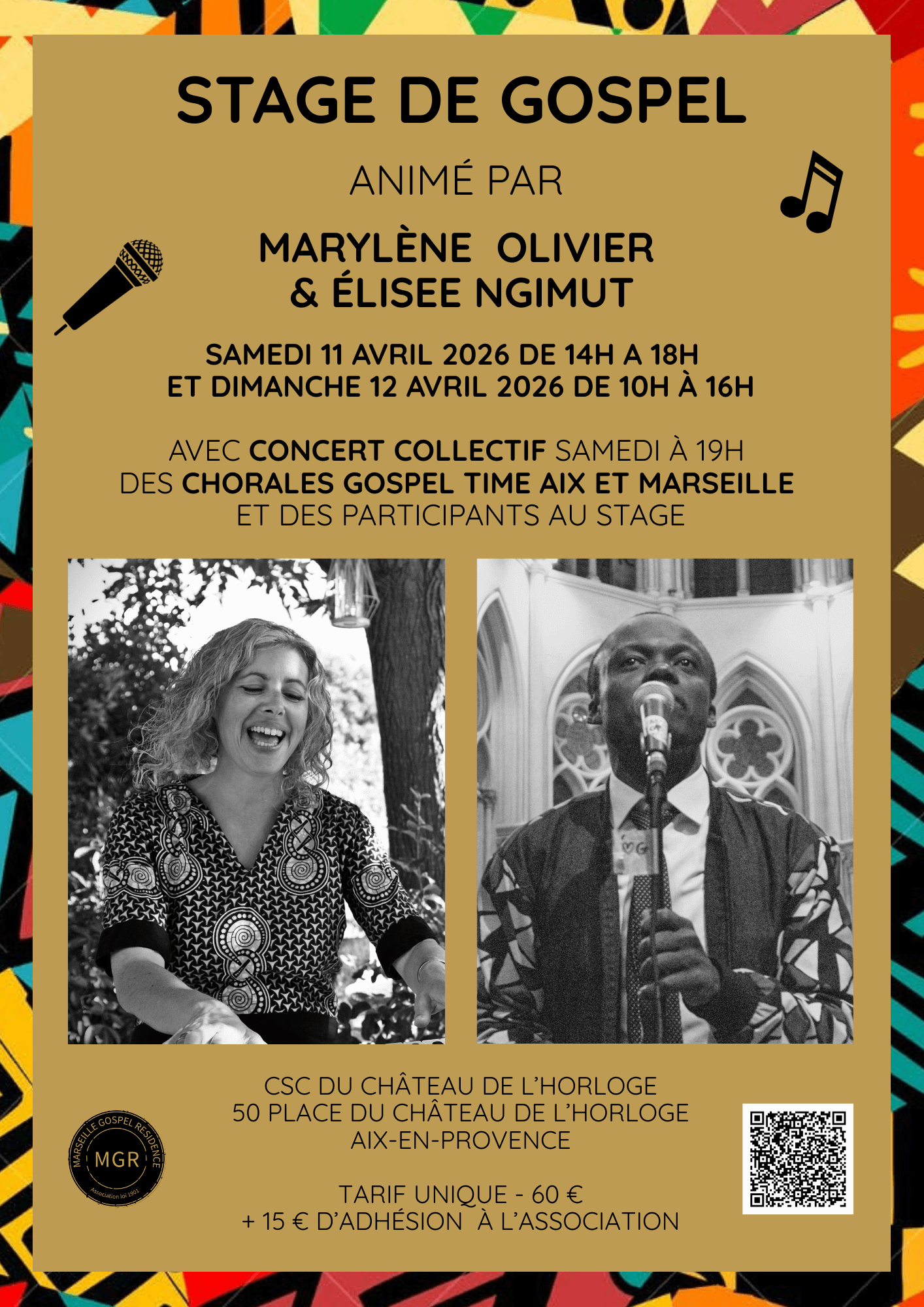 Stage Gospel 11-12 Avril 2026 – Rejoignez-nous 🎶 | Agenda du quartier
