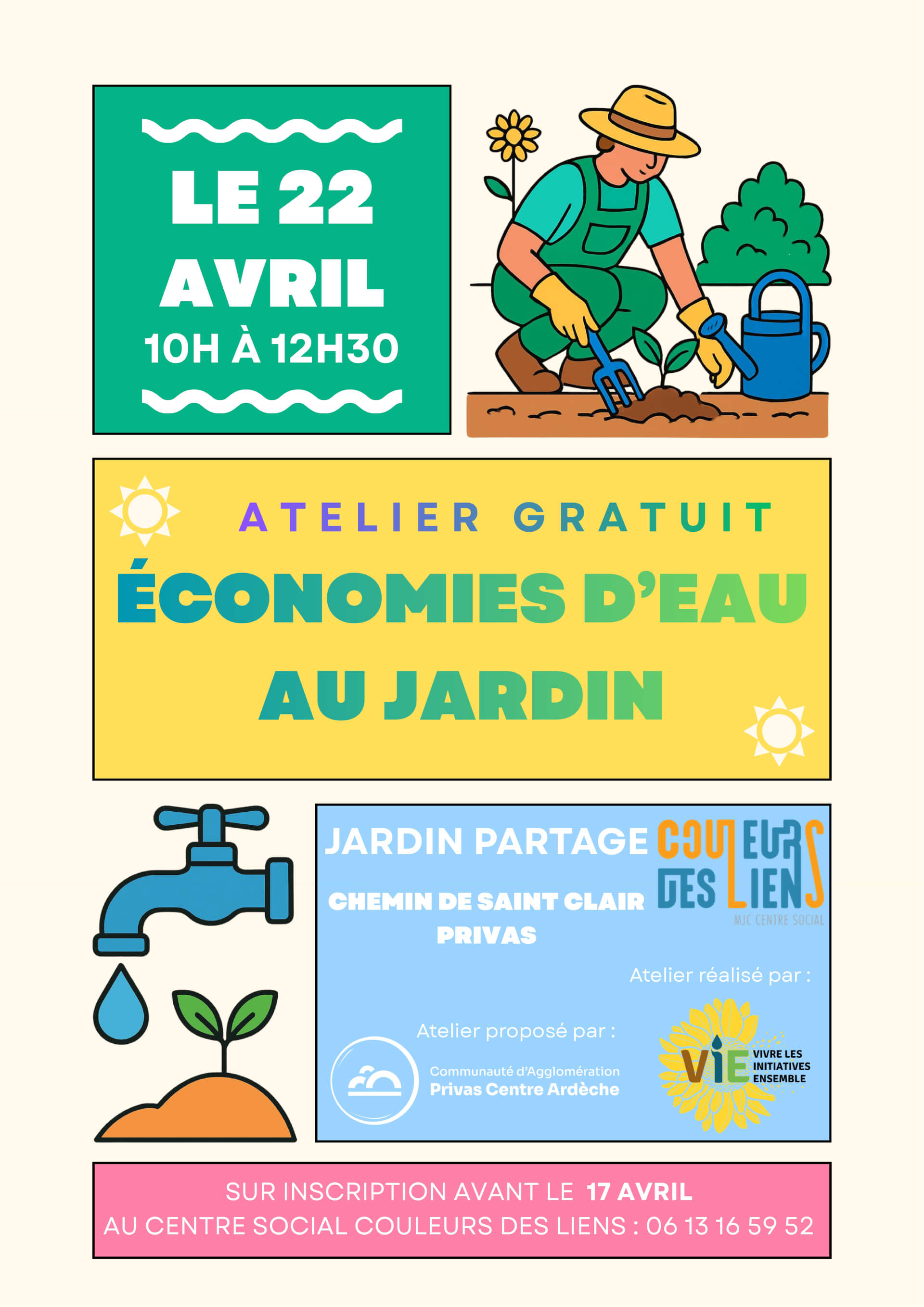 Atelier économies d'eau au jardin | Couleurs des Liens