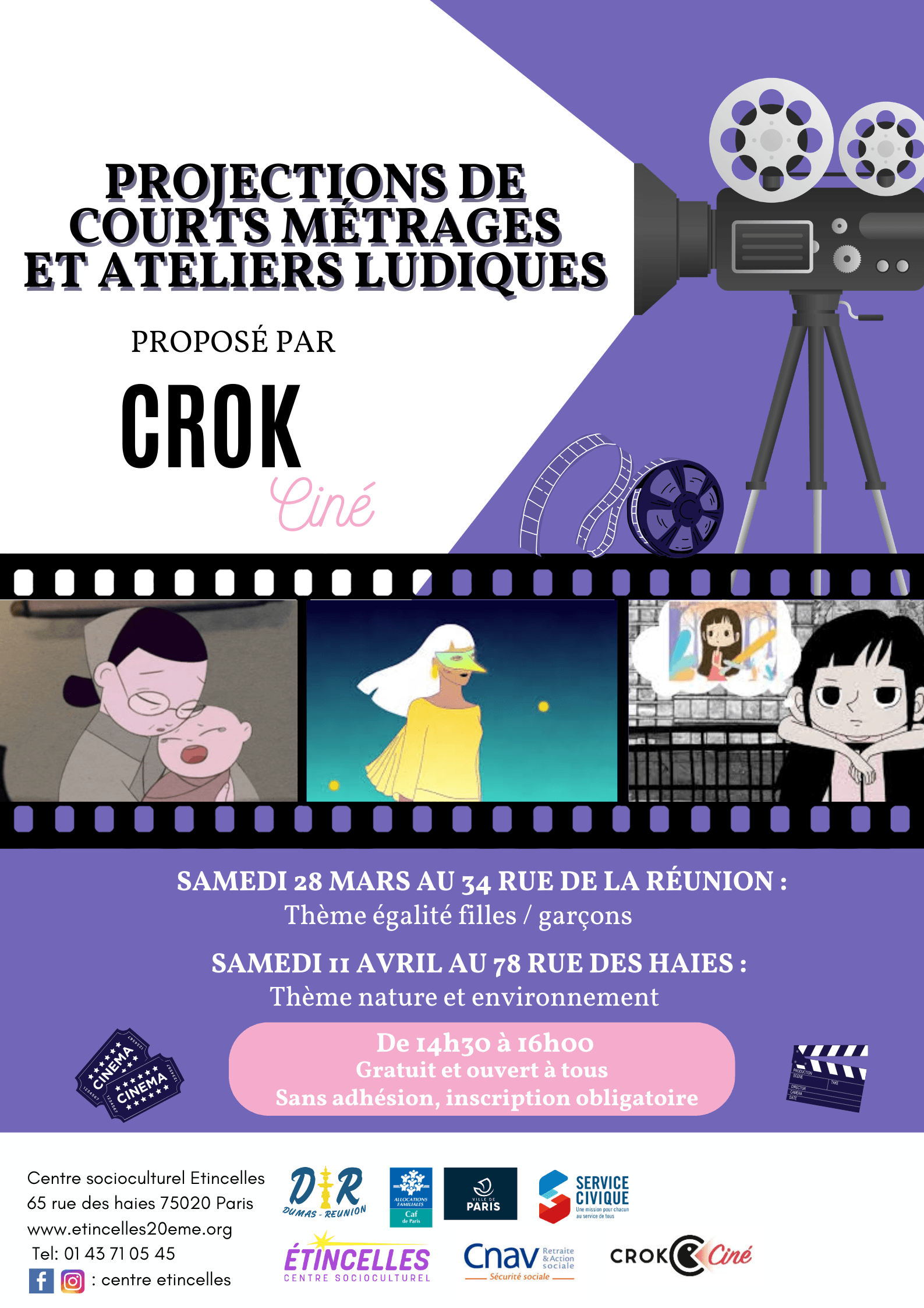 Projection de courts métrages et ateliers ludiques | Agenda du quartier