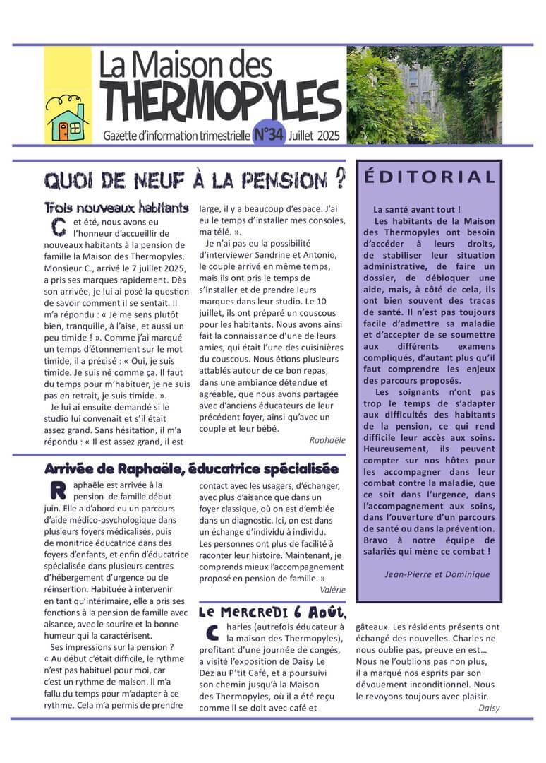 Gazette 34 | La Maison des Thermopyles