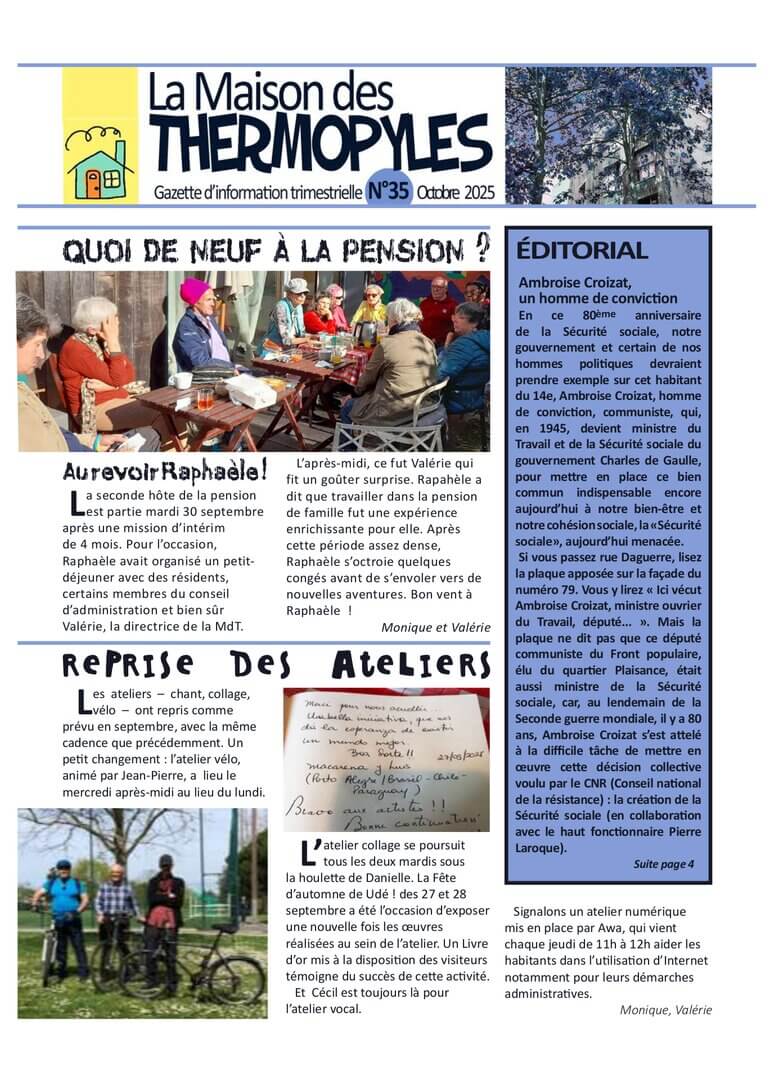 Gazette 35 | La Maison des Thermopyles