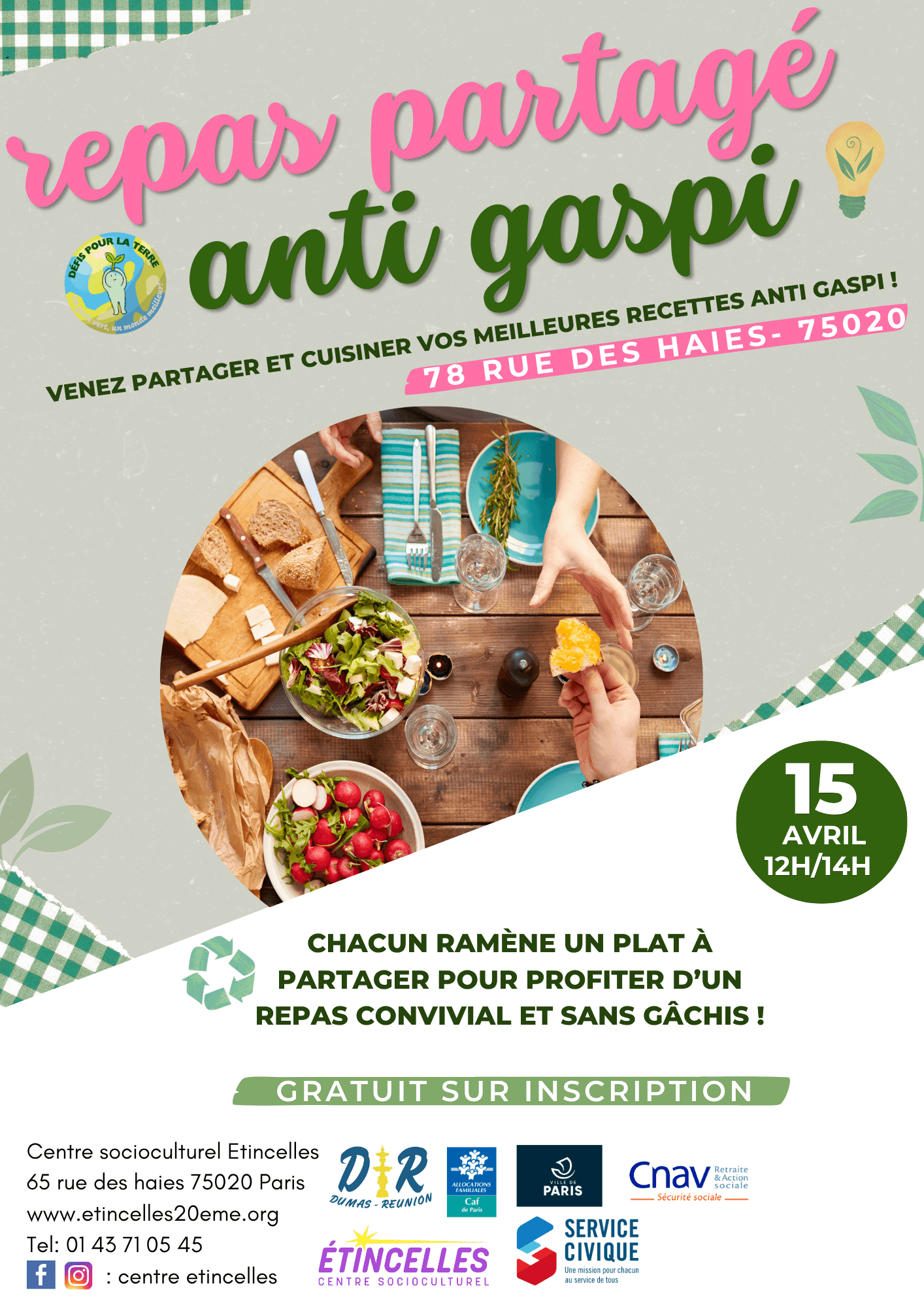 Repas partagé anti gaspi | Etincelles