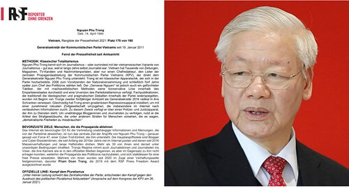 "Kẻ thù của tự do báo chí lớn nhất thế giới" năm 2021 | Vietnam Fraternité