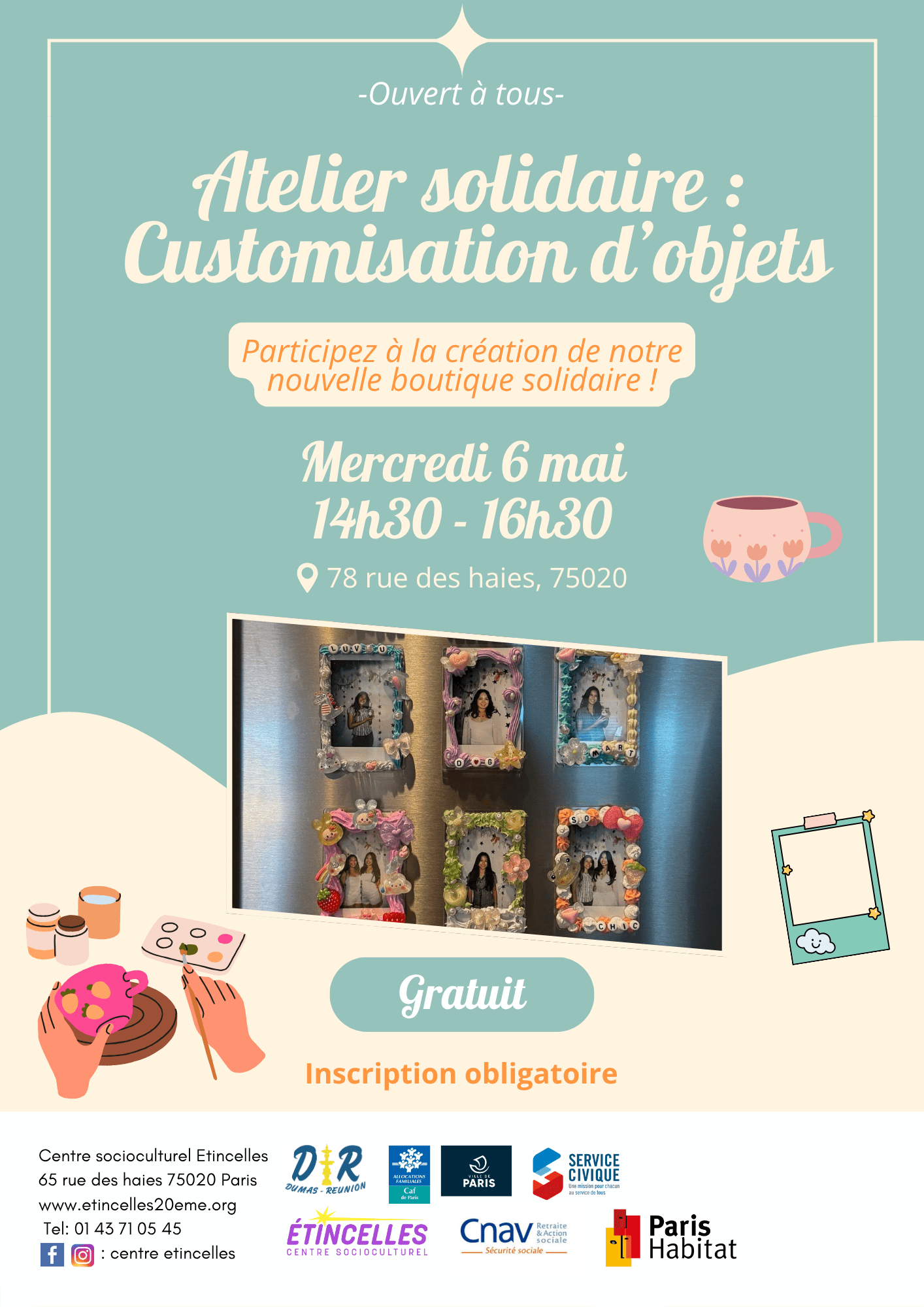 Atelier solidaire : Customisation d'objets | Etincelles
