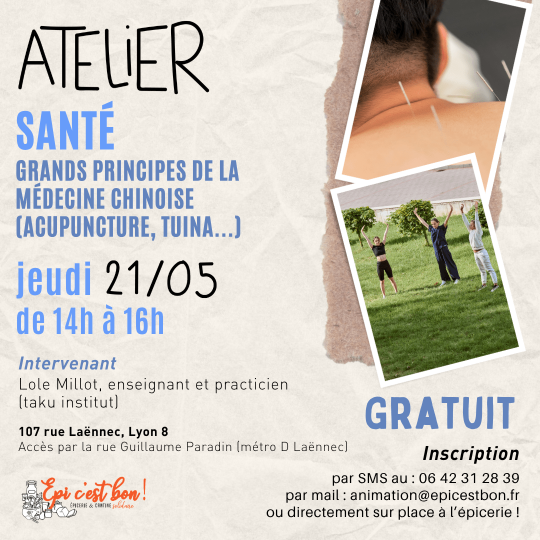 Atelier santé : découverte de la médecine traditionnelle chinoise | Epi c'est bon