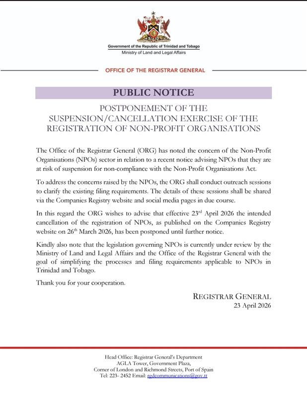 RGD notice of postponement | Forus