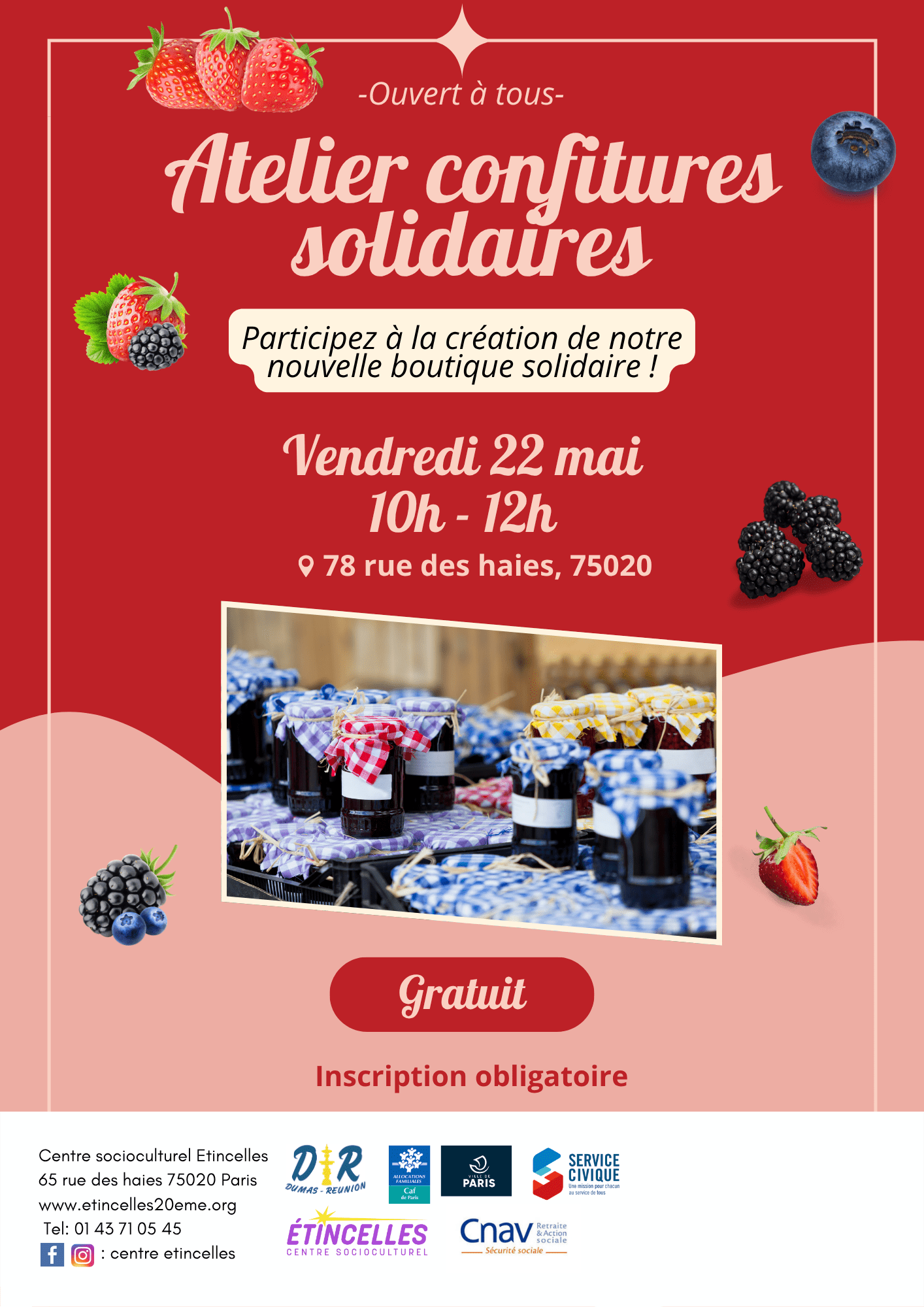 Atelier confitures solidaires | Etincelles