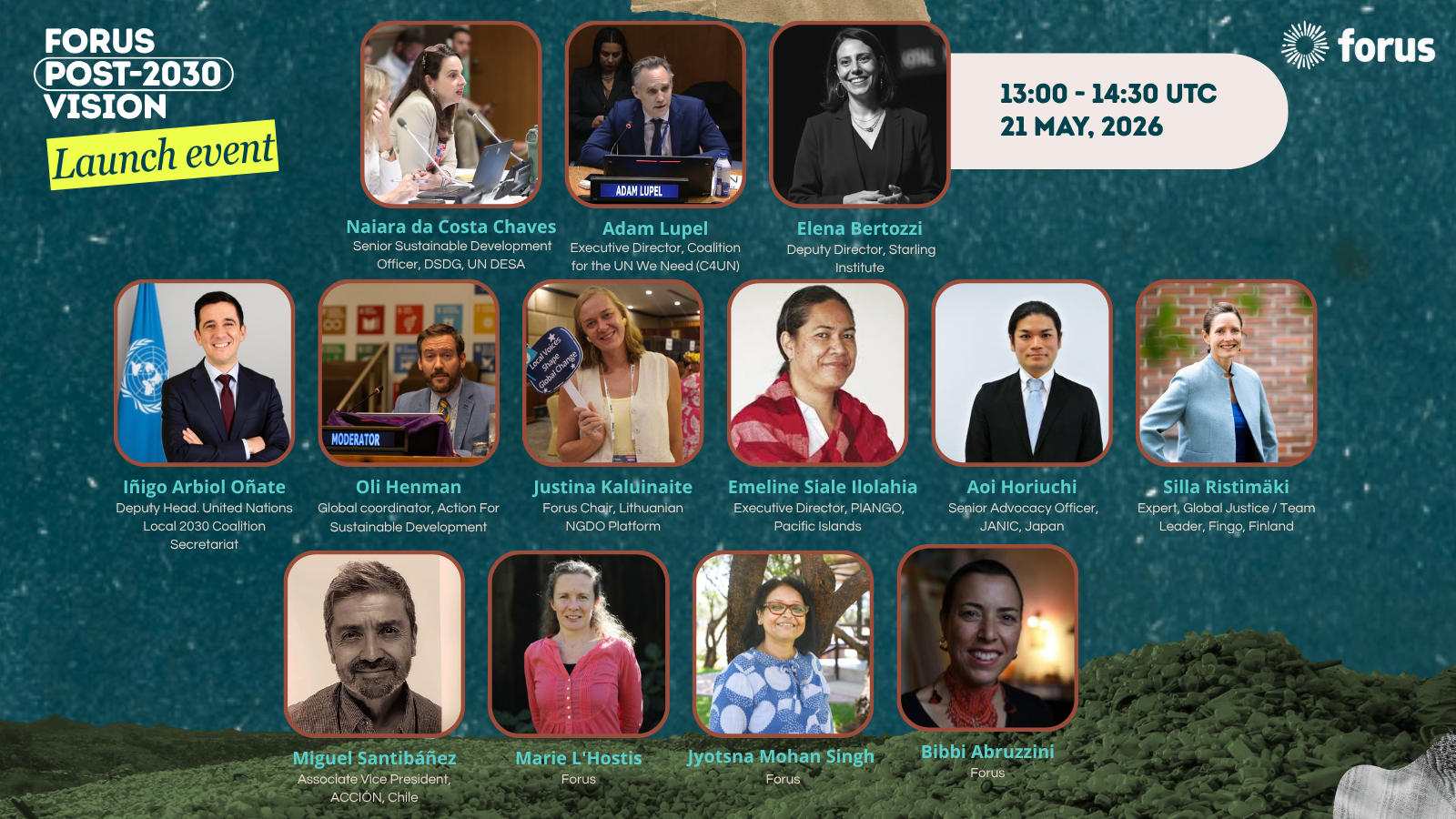 📅🌍Join the launch of the Forus Post-2030 Vision - May 21 | Forus