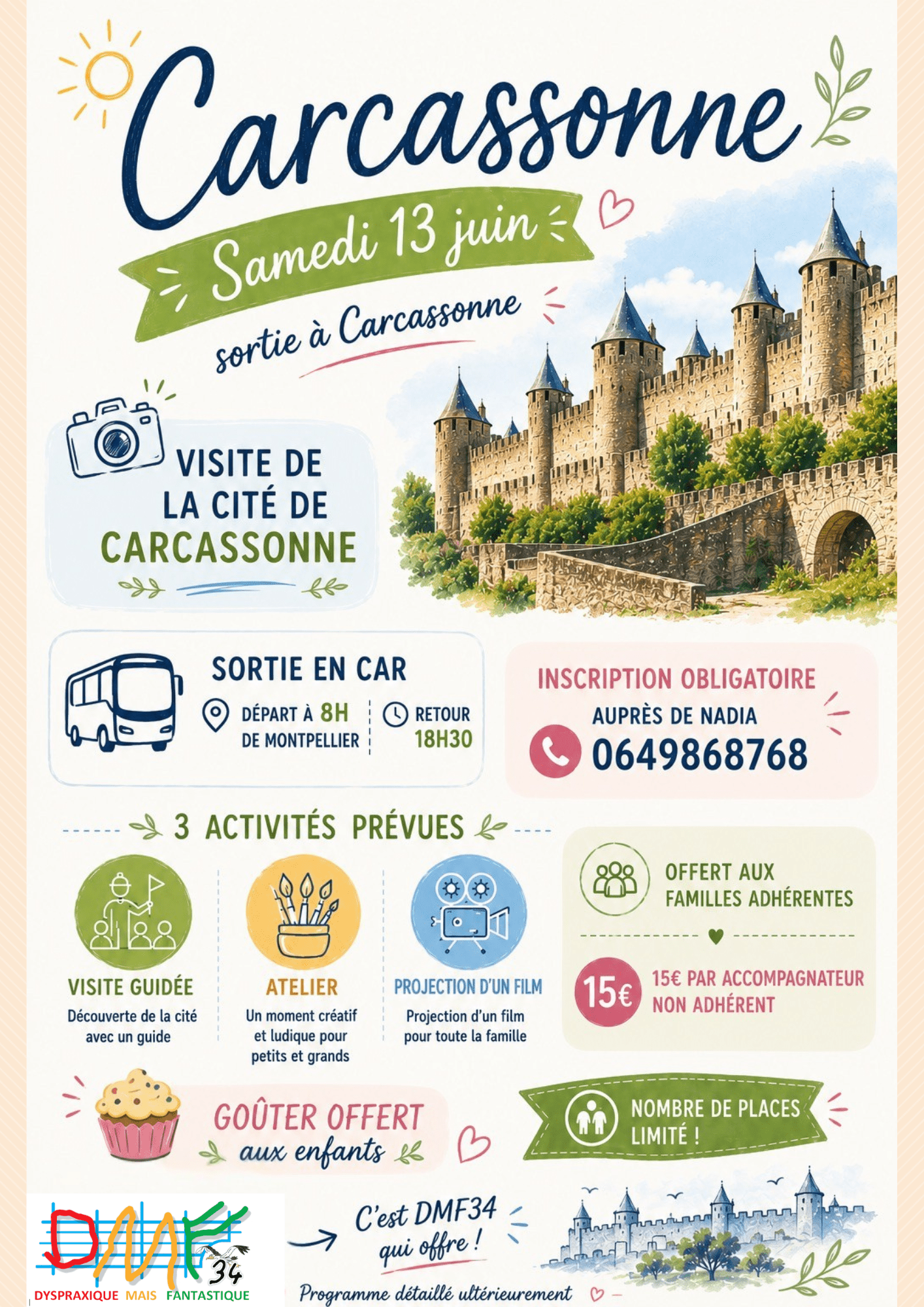DMF34 Fantastique sortie familiale à Carcassonne ✨🏰 | FDMF - Fédération Dyspraxique Mais Fantastique