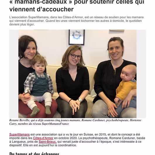 Interview de Romane Carduner, MamanContact des Côtes d'Armor | Super Mamans France