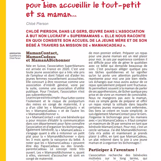 Article du Magazine "Le Furet" dans le Gers avec Chloé Pierson | Super Mamans France