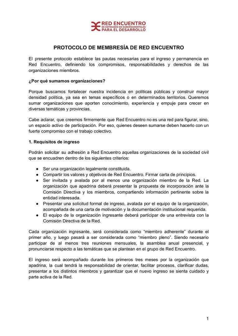Protocolo de Membresía | Forus