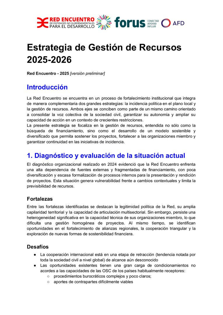 Estrategia Mobilización de Recursos | Forus