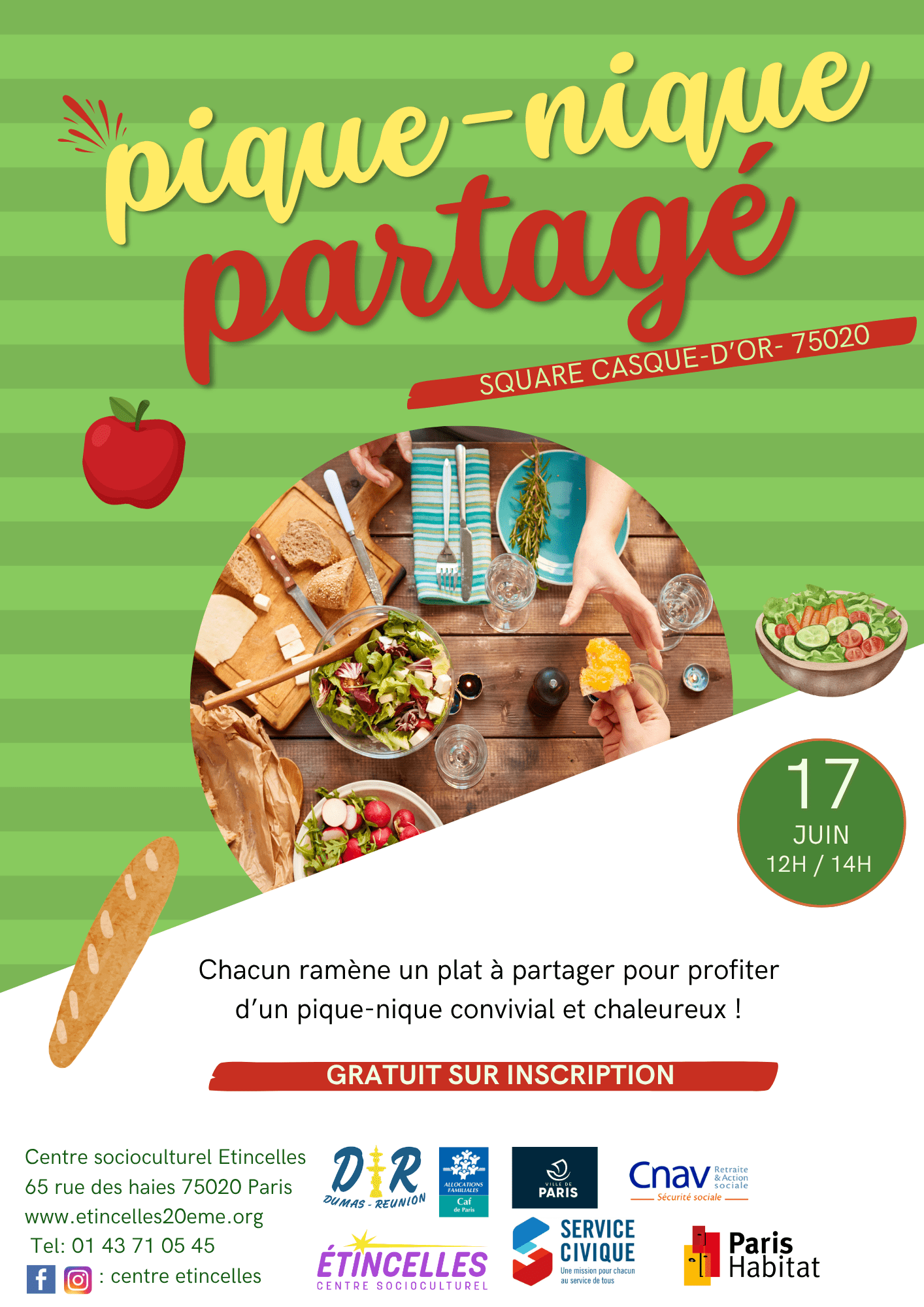 PIQUE-NIQUE CONVIVIAL AU SQUARE | Etincelles