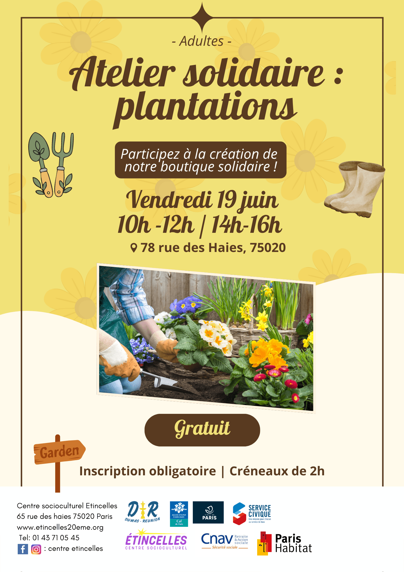 ATELIER SOLIDAIRE : PLANTATIONS | Etincelles