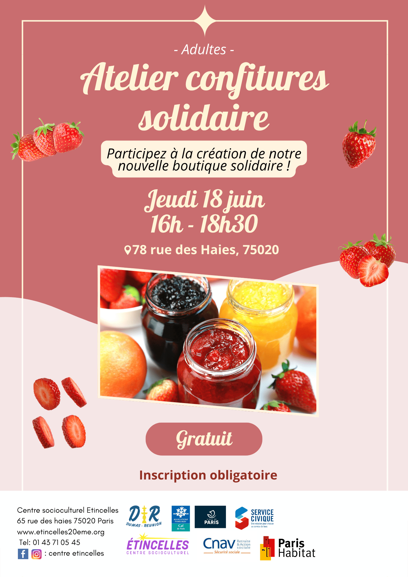 ATELIER CONFITURES SOLIDAIRE | Etincelles