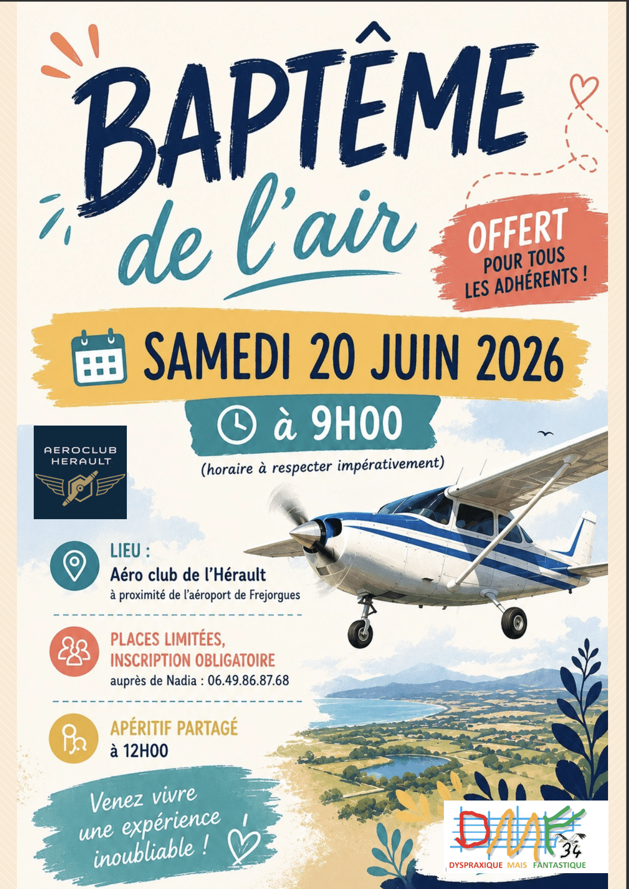 DMF34 Baptême de l'air | FDMF - Fédération Dyspraxique Mais Fantastique