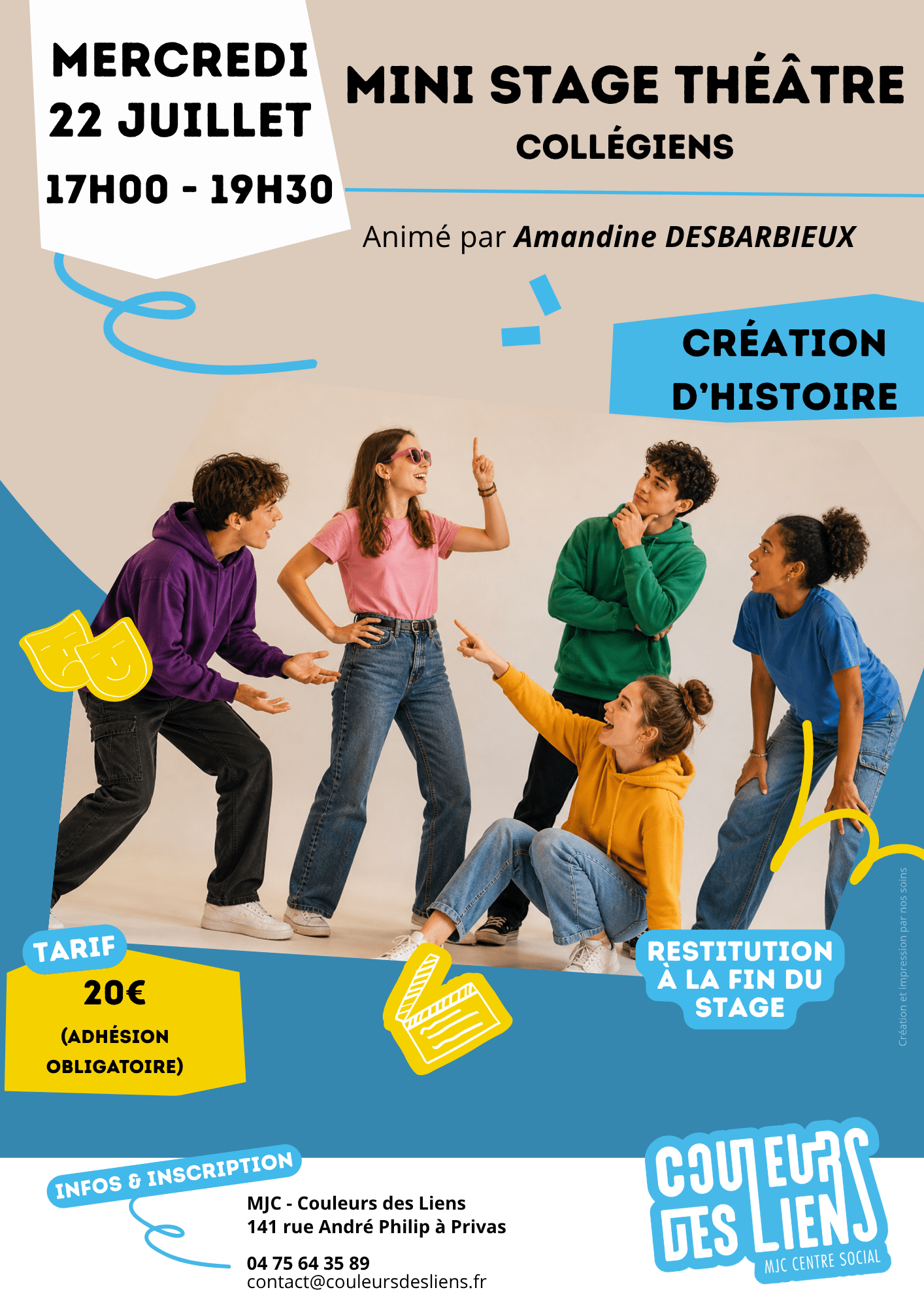 Mini stage collégiens : "Création d'histoire" | Couleurs des Liens