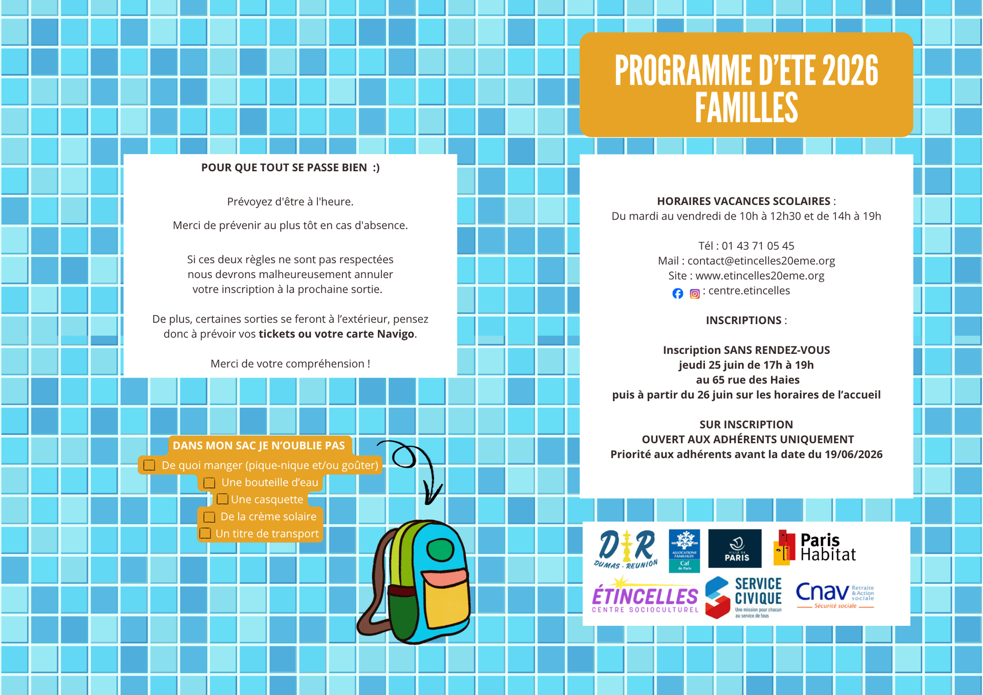 Programme vacances : familles | Etincelles