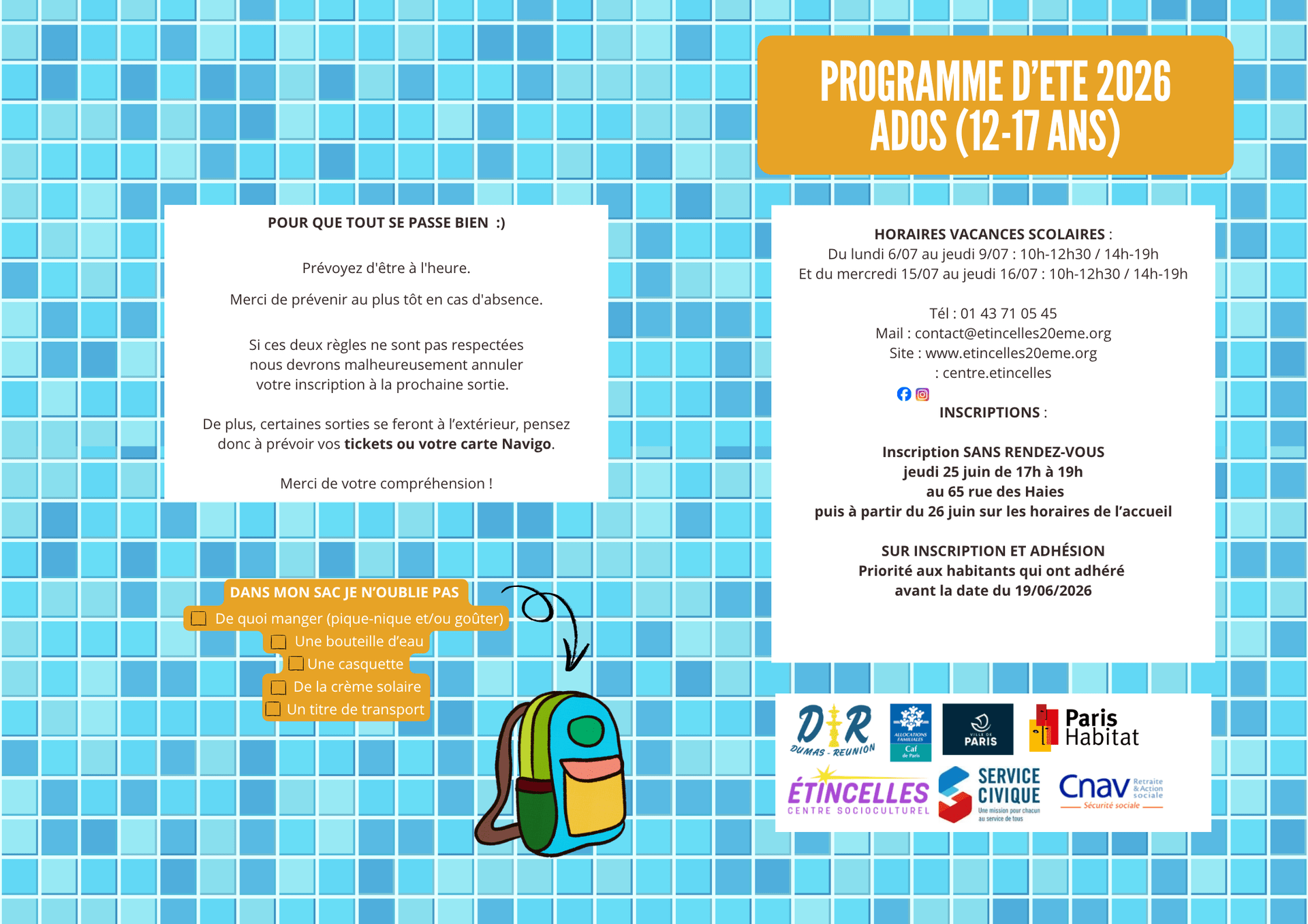 Programme vacances : ados | Etincelles