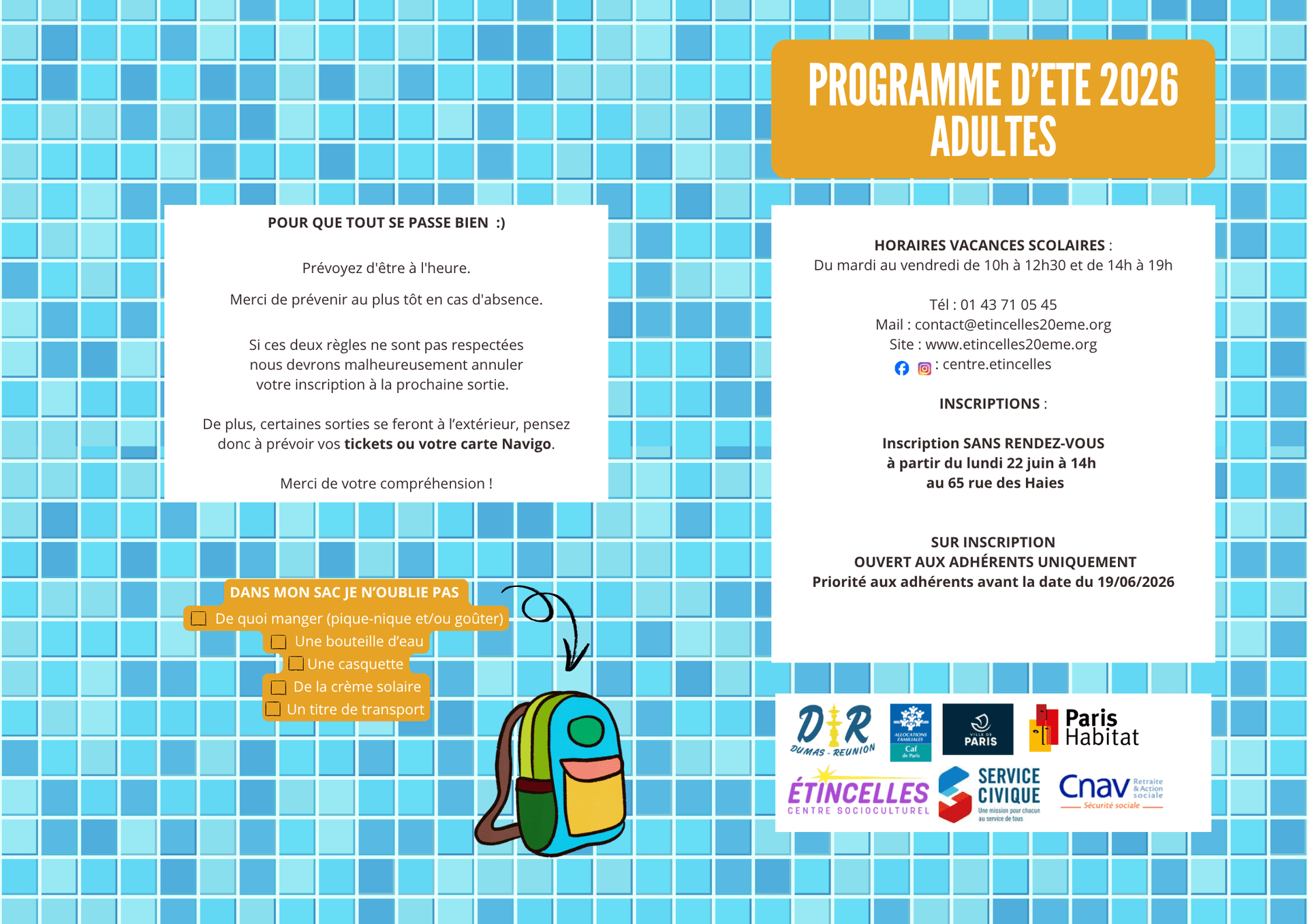 Programme d'été : adultes | Etincelles