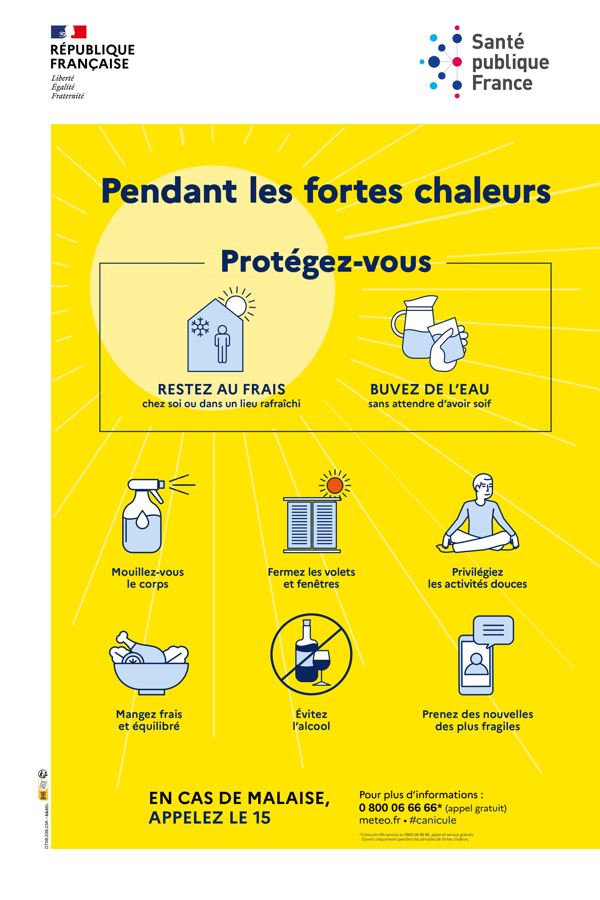 2026 AFFICHE CANICULE Protegez-vous SantéPubliqueFrance | Trisomie 21 Nouvelle Aquitaine