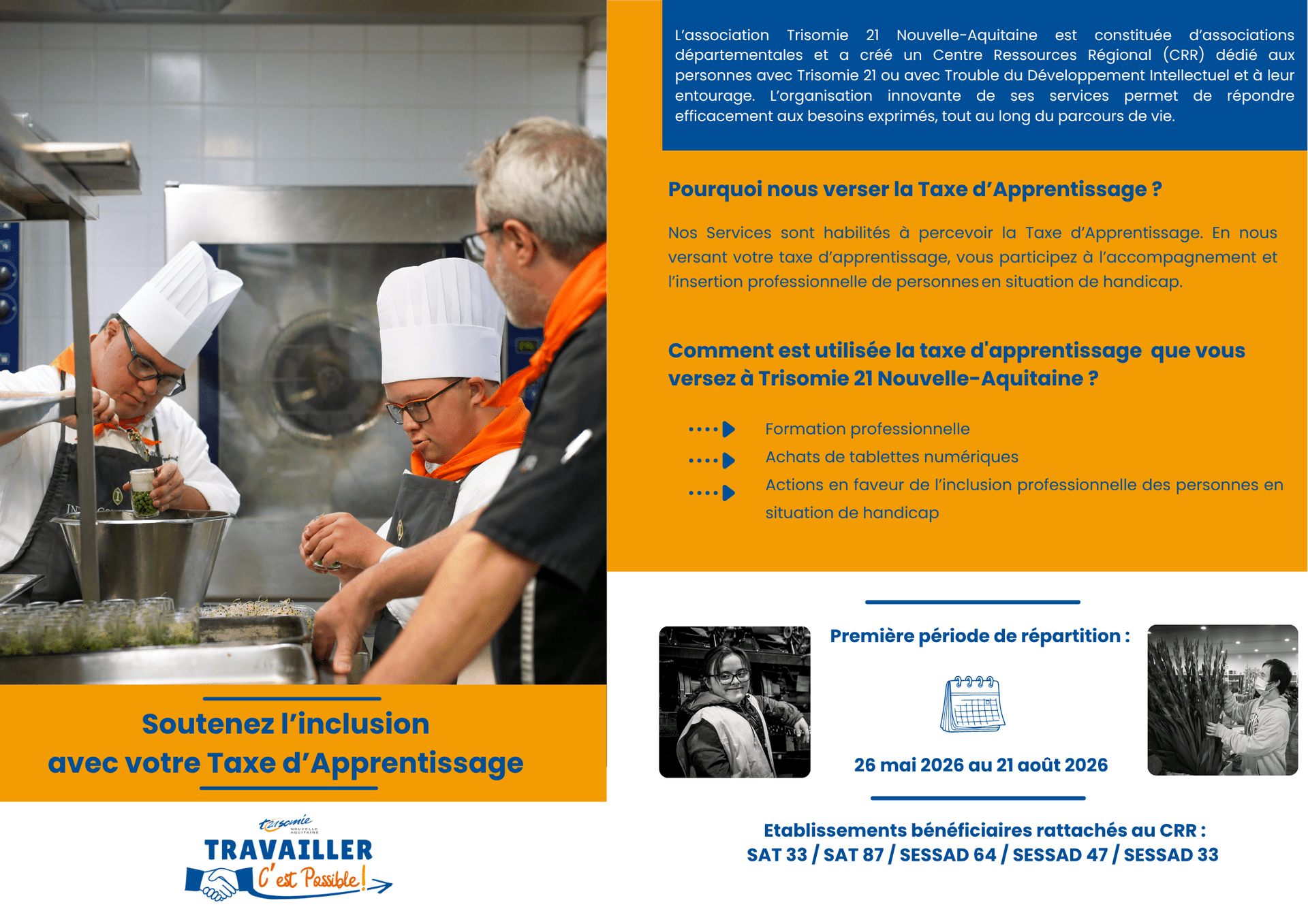 Soutenez l'inclusion avec votre taxe d'apprentissage! | Trisomie 21 Nouvelle Aquitaine