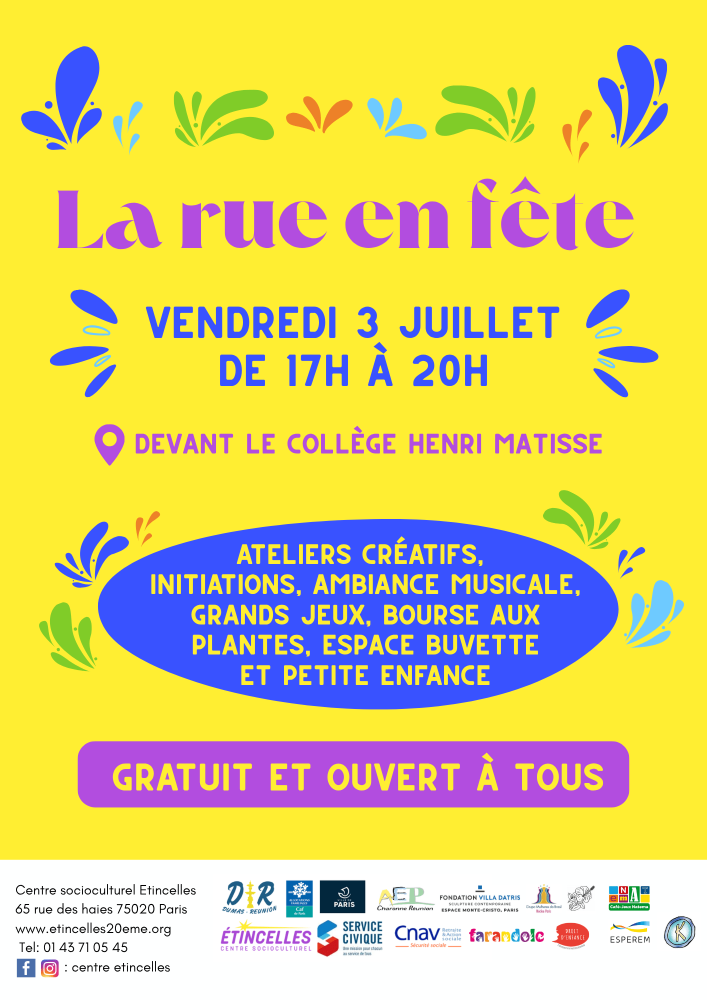 Affiche Rue en fête 2026 | Etincelles
