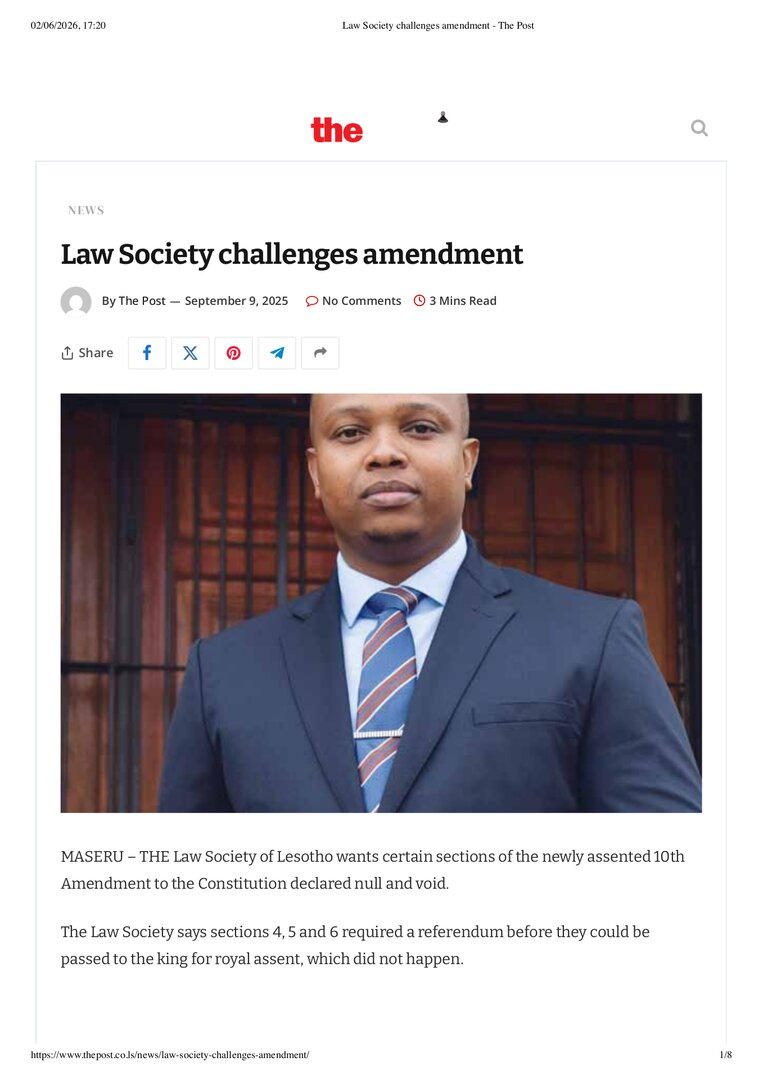 Law Society challenges amendment - The Post | Forus