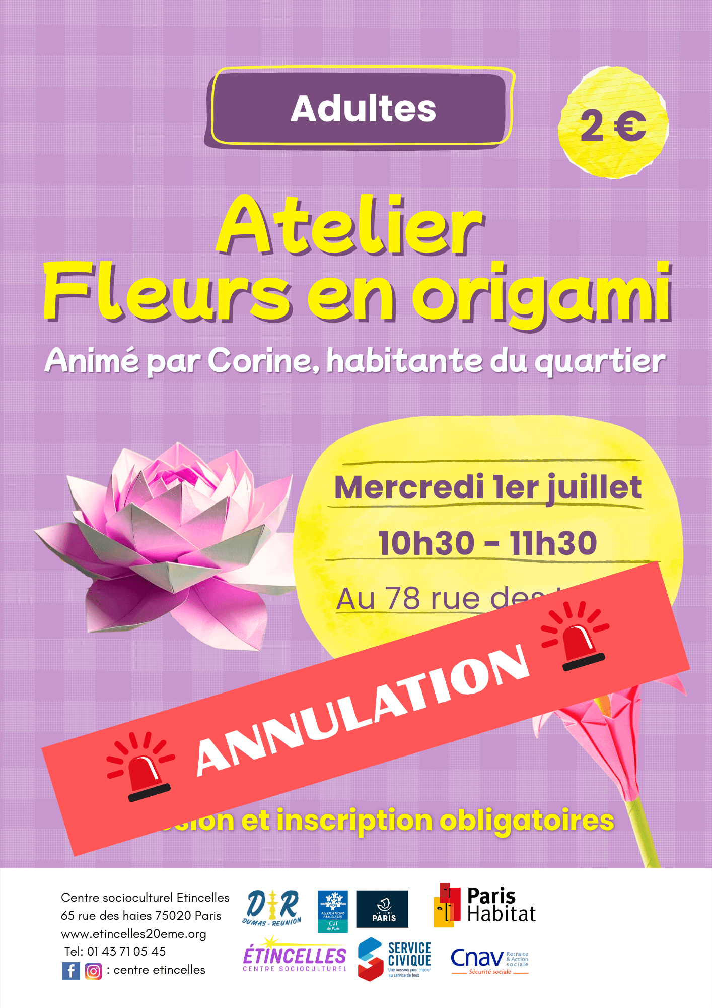 ATELIER FLEURS EN ORIGAMI | Etincelles