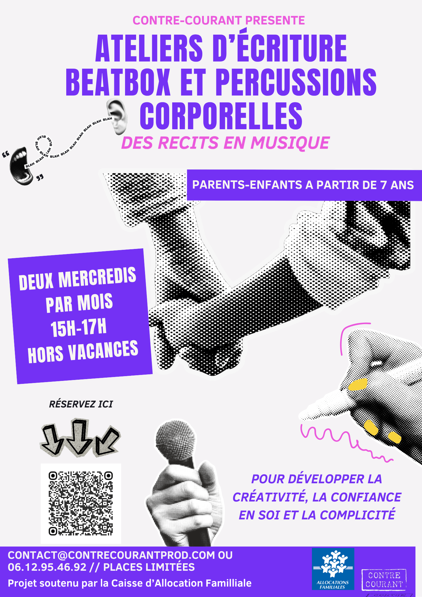 Ateliers Parents-enfants Ecriture, Beatbox et Percussions corporelles | Contre-Courant