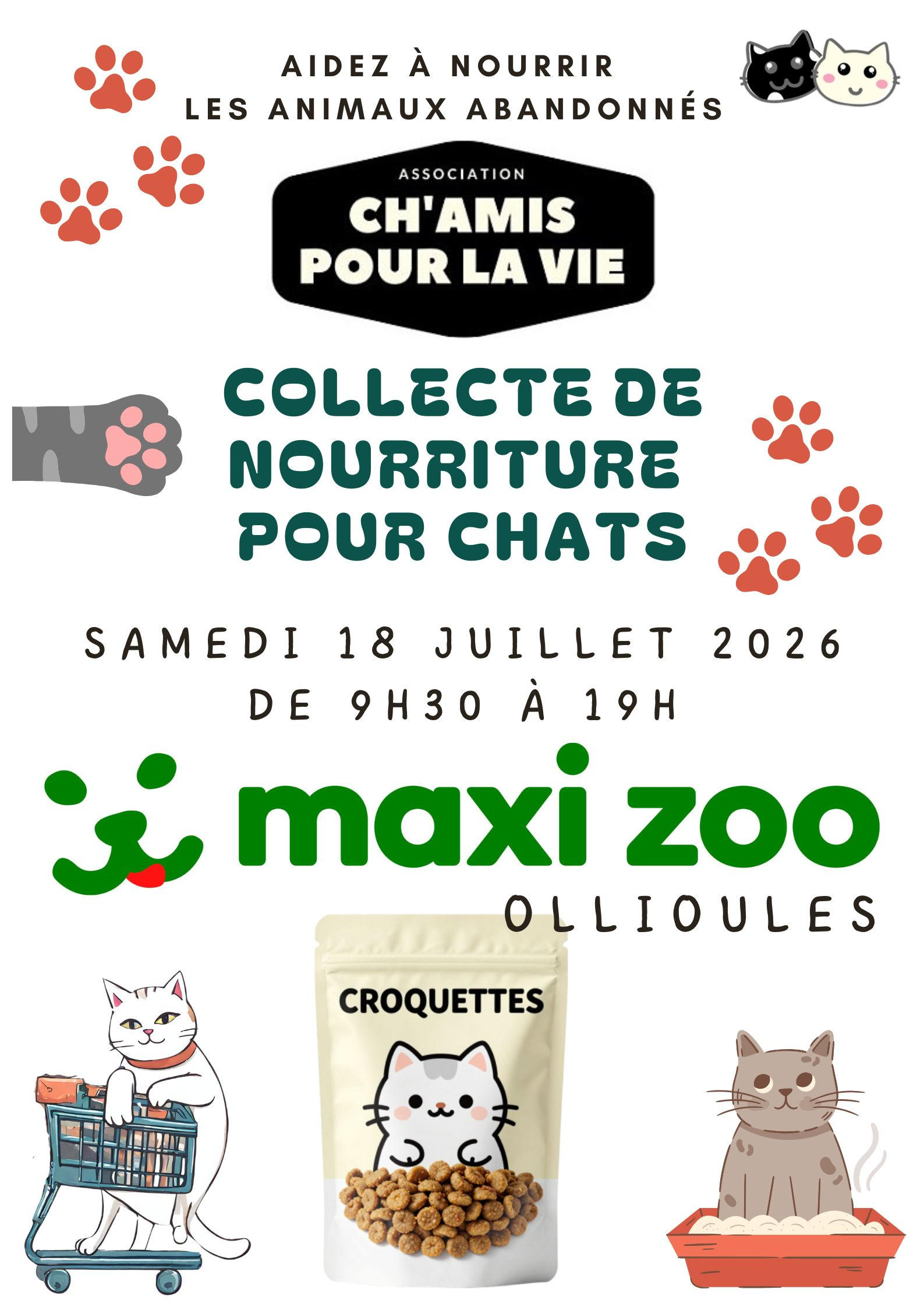Collecte de nourriture à Maxizoo | Ch'amis pour la vie
