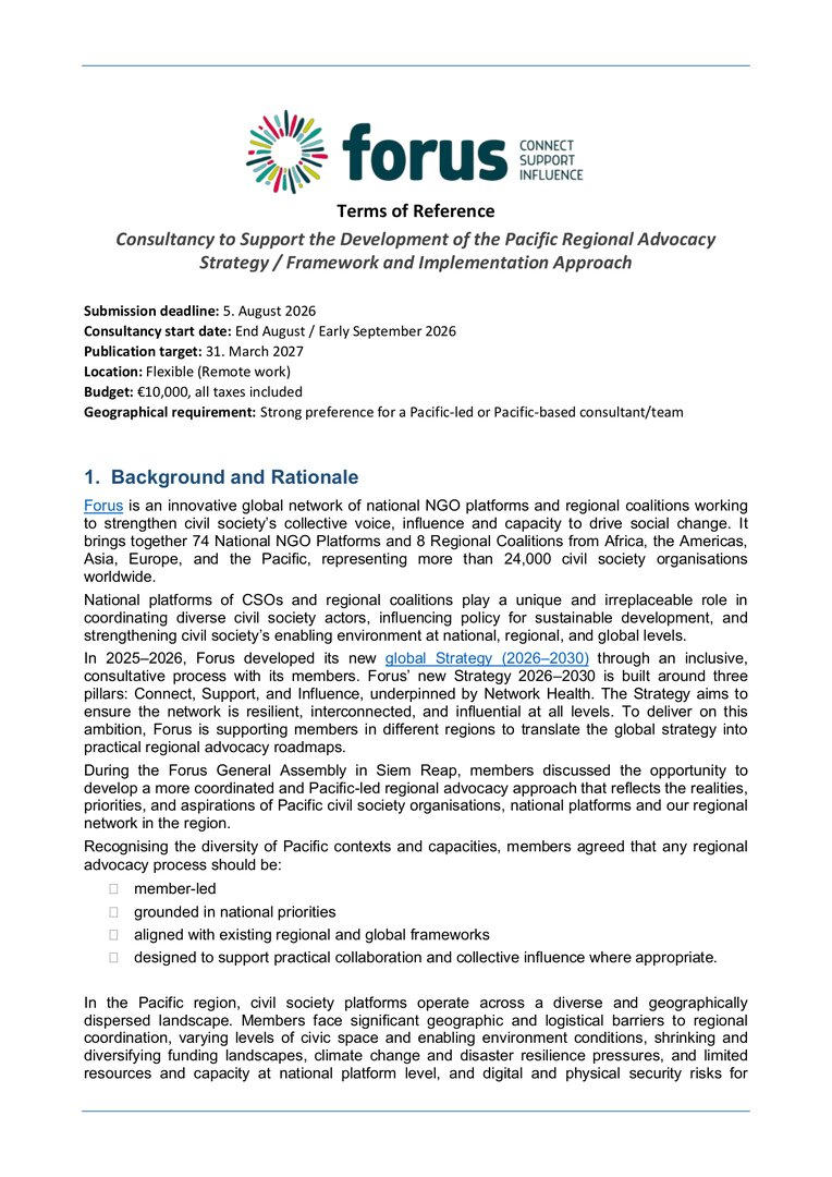 Pacific_ToR_Regional_Advocacy_Strategy | Forus