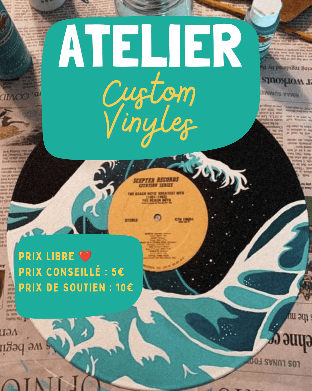 Atelier custom vinyles | Au Bonheur des Bennes - recyclerie de l'estuaire