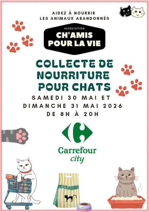 Collecte de nourriture à Carrefour City | Ch'amis pour la vie