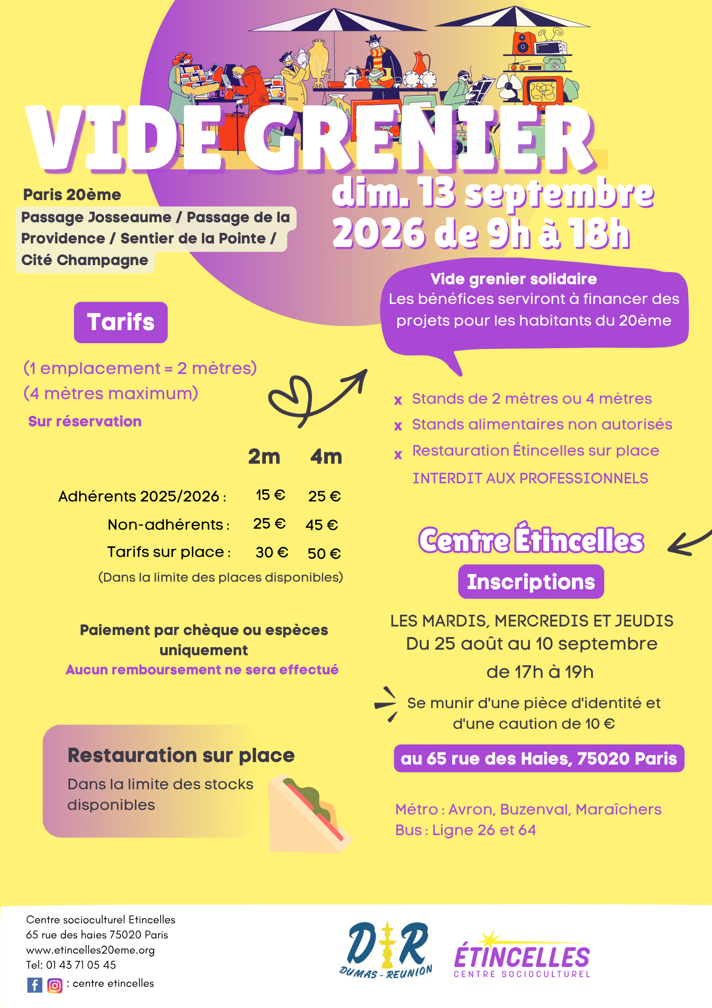 VIDE GRENIER SOLIDAIRE | Etincelles