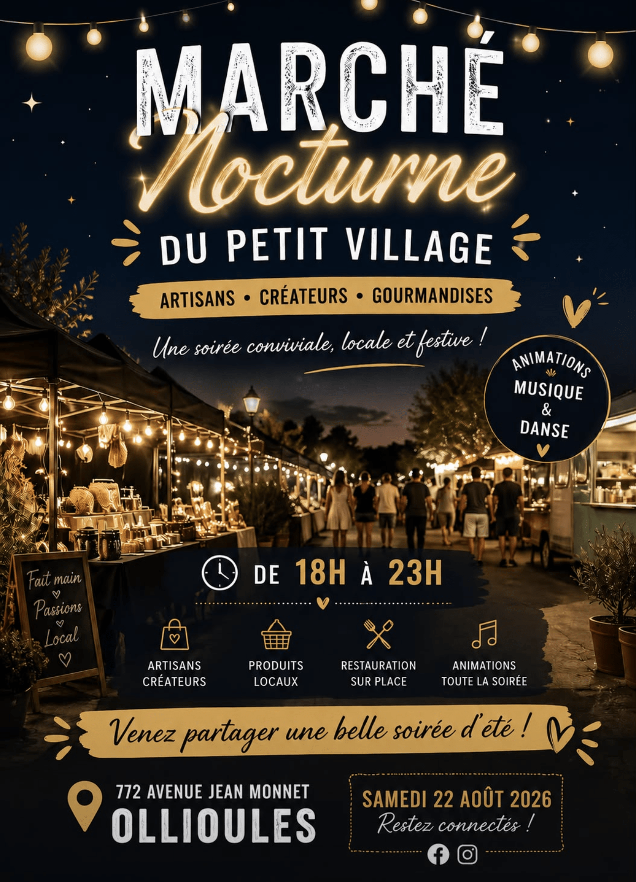 Marché nocturne du petit village | Ch'amis pour la vie