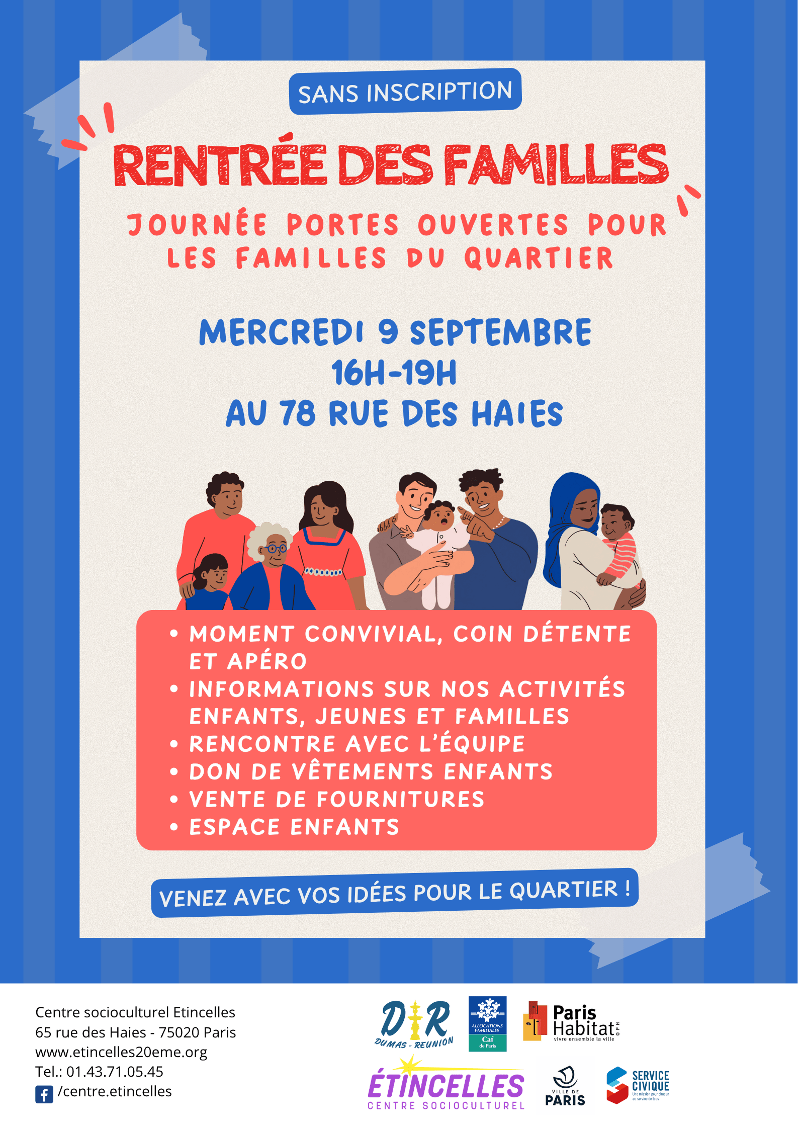 RENTRÉE DES FAMILLES : JOURNÉE PORTES OUVERTES | Etincelles