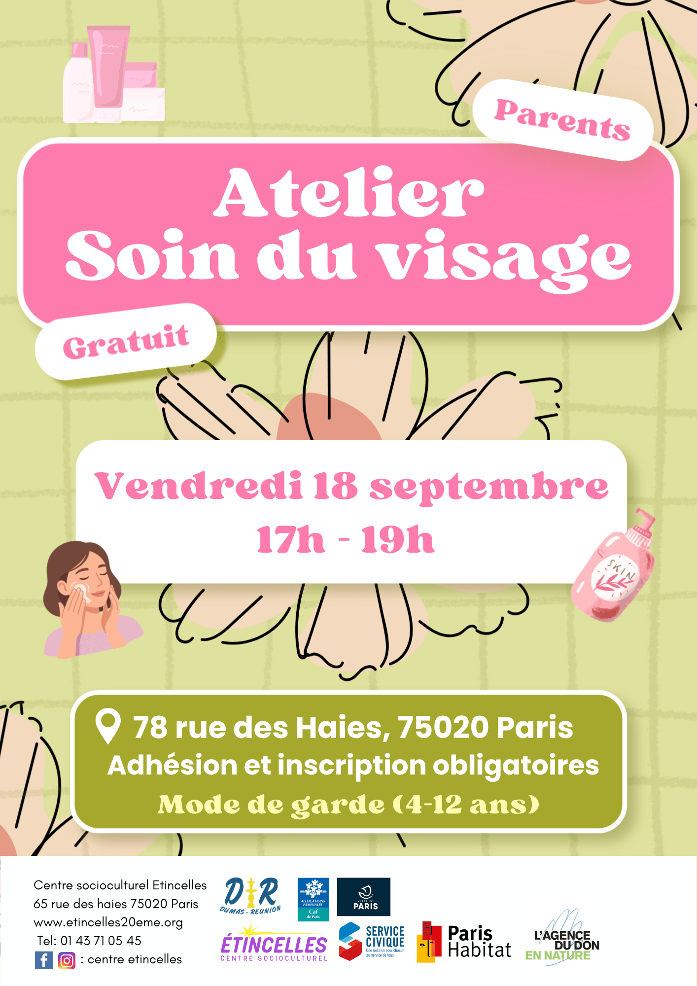 ATELIER SOIN DU VISAGE | Etincelles