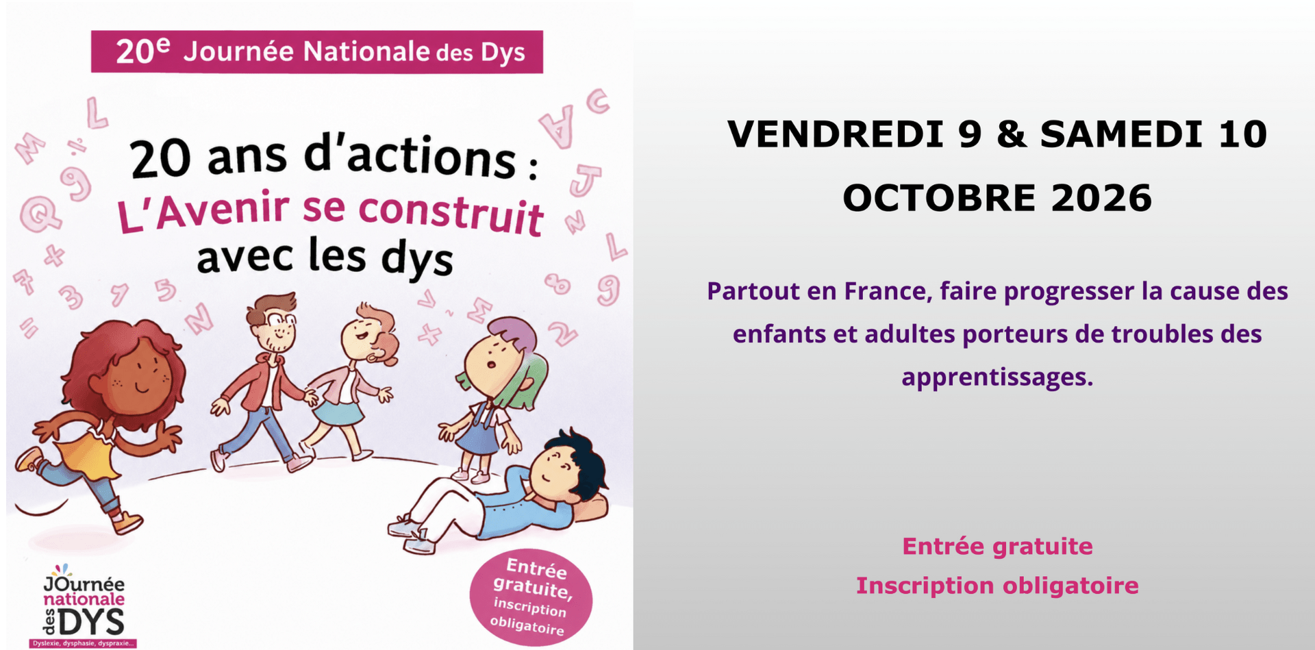 FFdys 20e Journée Nationale des Dys – « 20 ans d’actions : L’avenir se construit avec les Dys » | FDMF - Fédération Dyspraxique Mais Fantastique