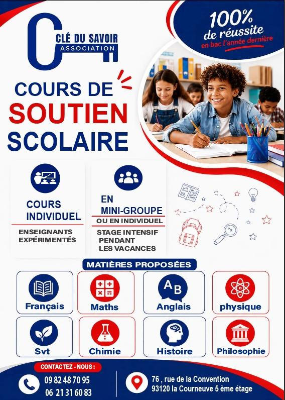 cour de soutien scolaire/ cour d'arabe enfant et adulte | Agenda du quartier