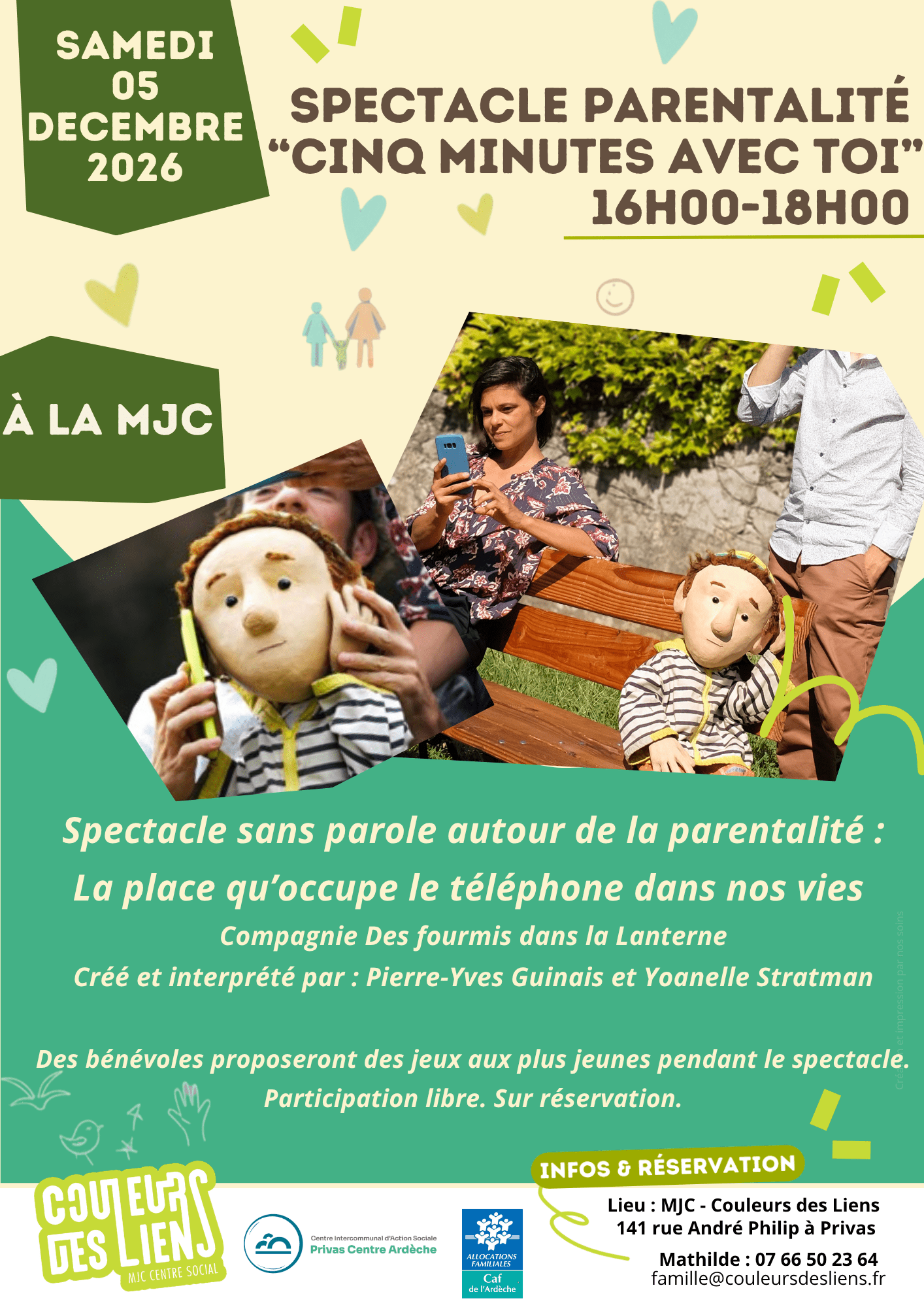 "Cinq minutes avec toi" - spectacle | Couleurs des Liens