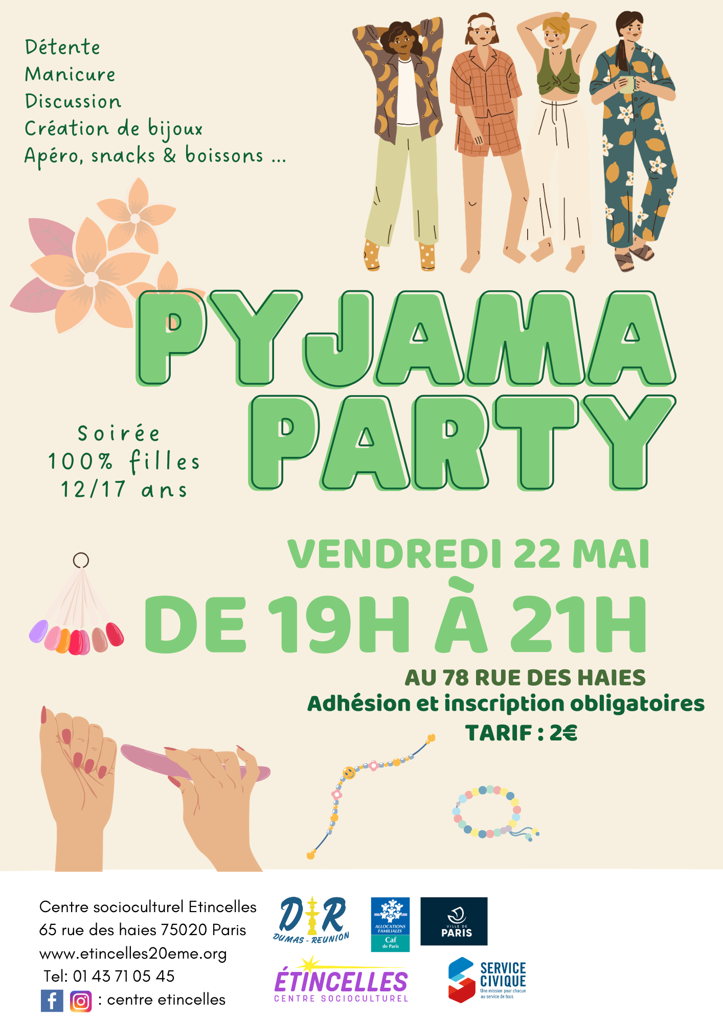 PYJAMA PARTY – SOIRÉE 100% FILLES ✨ | Etincelles